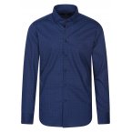 Chemise ajustée Bande Originale en coton bleu marine à pois avec col américain