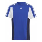 T-shirt adidas Junior en coton bleu électrique uni à colorblocks latéraux
