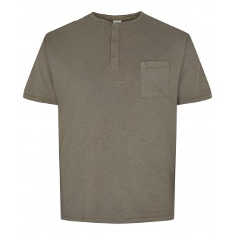 T-shirt à manches courtes avec un col tunisien North 56°4 en coton kaki
