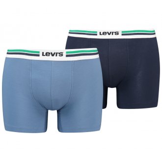 Lot de 2 Boxers Levi's® coton biologique bleu