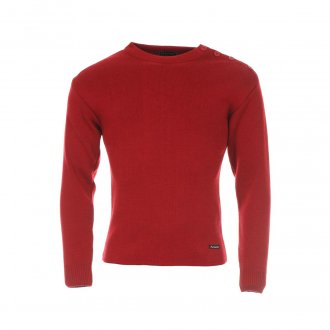Pull Armor Lux Fouesnant 100% laine vierge rouge piment