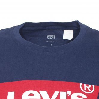 Tee-shirt col rond Levi's® Housemark en coton bleu marine floqué du logo en rouge