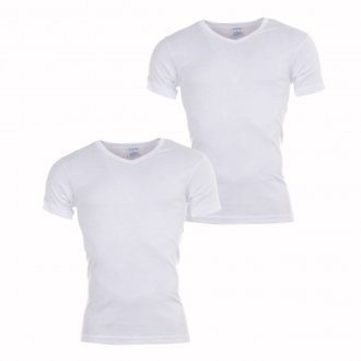 Lot de 2 Tee-shirts col V blanc coton bio