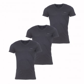 Lot de 3 tee-shirts col V Diesel en coton noir