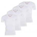 Lot de 4 tee-shirts à col v Eminence en coton blanc
