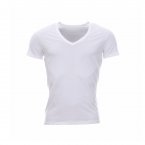 Tee-shirt col V Business HOM en coton blanc