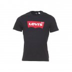 Tee-shirt col rond Levi's® Housemark en coton noir floqué du logo en rouge