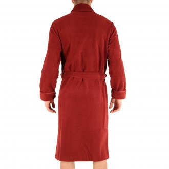 Robe de chambre Christian Cane avec manches longues et col châle rouge
