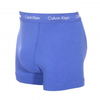 Lot de 3 boxers longs Calvin Klein en coton stretch bleu marine, noir et bleu roi