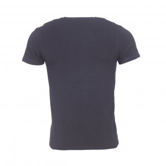 Tee-shirt col V Chic Eminence en jersey de coton stretch noir