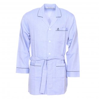 Pyjama Christian Cane en coton avec manches longues et col à revers bleu ciel