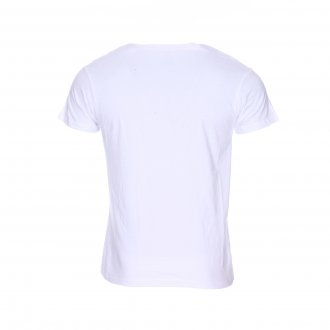Tee-shirt col V Bastia Christian Cane en coton stretch blanc
