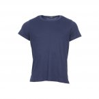 Tee-shirt col rond Eminence L'Optimum en coton bleu marine, tissu français