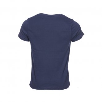 Tee-shirt col rond Eminence L'Optimum en coton bleu marine, tissu français