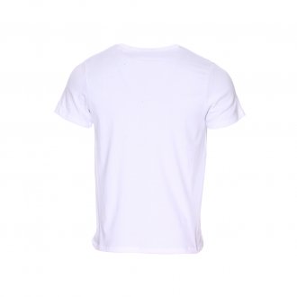 Tee-shirt col V Eminence L'Optimum en coton blanc, tissu français