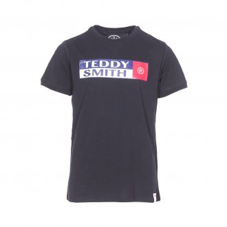 Tee-shirt col rond Teddy Smith Junior Tozo en coton bleu marine floqué