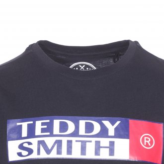 Tee-shirt col rond Teddy Smith Junior Tozo en coton bleu marine floqué