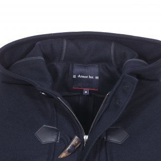 Duffle-Coat à capuche Armor Lux Quimper en laine bleu marine