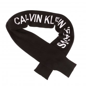 Echarpe Calvin Klein Jeans Cuff en coton noir brodée