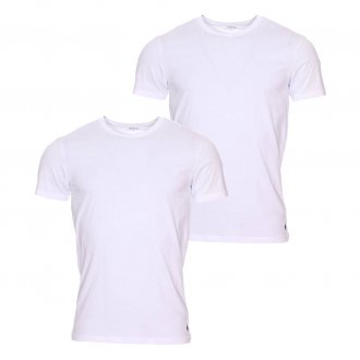 Lot de 2 tee-shirts col rond Polo Ralph Lauren en coton blanc à logo bleu marine brodé