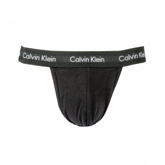 Lot de 2 strings Calvin Klein en coton stretch noir