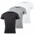 Lot de 3 tee-shirts Diesel Randal en coton stretch noir, gris chiné et blanc