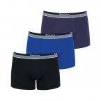 Lot de 3 boxers Eminence Select en coton stretch noir, bleu indigo et bleu roi