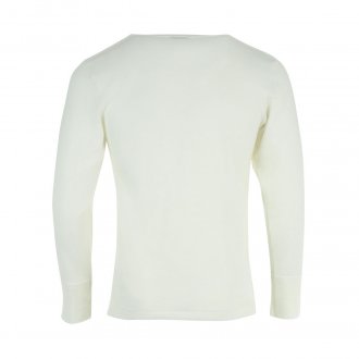 Tee-shirt manches longues col rond Eminence Chaleur naturelle intense en laine mélangée blanche