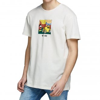 Tee-shirt col rond Jack & Jones Donald Duck blanc cassé imprimé