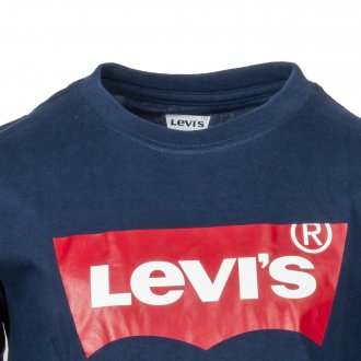 Tee-shirt col rond Levi's Junior Batwing en coton bleu marine floqué
