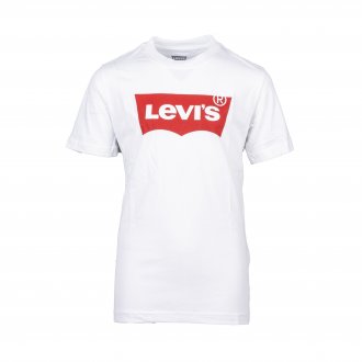 Tee-shirt col rond Levi's Junior Batwing en coton blanc floqué
