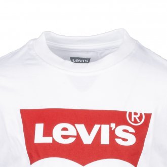 Tee-shirt col rond Levi's Junior Batwing en coton blanc floqué