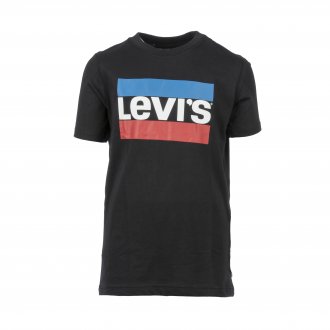 Tee-shirt col rond Levi's Junior en coton noir floqué du logo