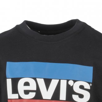 Tee-shirt col rond Levi's Junior en coton noir floqué du logo