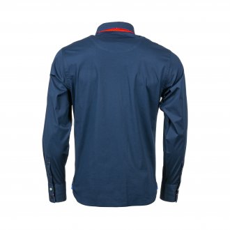 Chemise ajustée manches longues Ruckfield French rugby club en coton stretch bleu marine