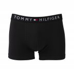 Boxer Tommy Hilfiger en coton stretch noir brodée en blanc