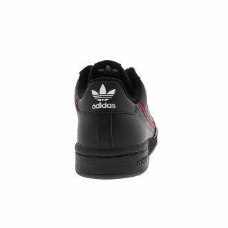 Baskets Adidas Continental 80 en cuir noir à liseré bleu marine et rouge
