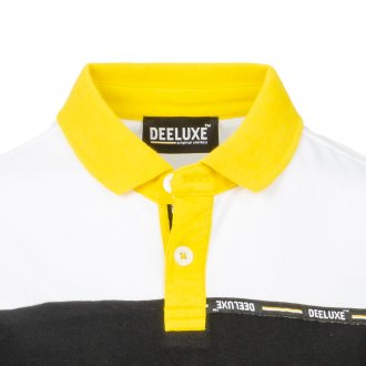 Polo Deeluxe Est. 74 Junior Acid en coton colorblock noir, blanc et jaune