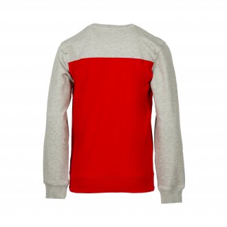 Sweat col rond Deeluxe Est. 74 Junior Lawford en coton colorblock rouge, blanc et gris chiné