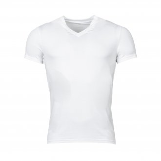 Tee-shirt col V Eminence en modal blanc