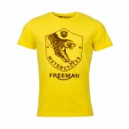 Tee-shirt col rond Freeman T. Porter Teis Tiger en coton mélangé jaune imprimé