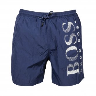 Short de bain Hugo Boss bleu marine à logo blanc