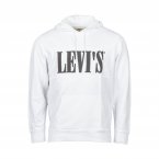 Sweat à capuche Levi's en coton blanc brodé en gris 