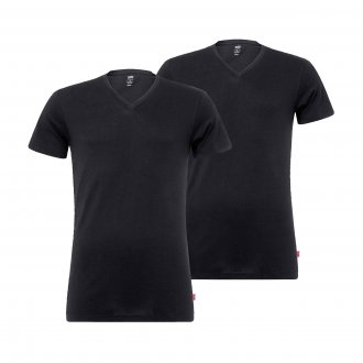 Lot de 2 tee-shirts col V Levi's en coton stretch noir