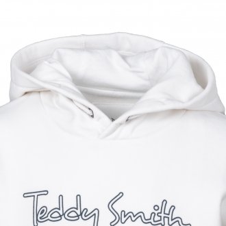 Sweat à capuche Teddy Smith Junior Seven en coton mélangé blanc floqué bleu marine