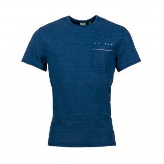Tee-shirt col rond G-star en coton bleu indigo