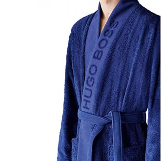 Kimono Hugo Boss Plain en coton d'Egypte bleu marine