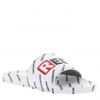 Sandales Redskins Clak blanches logotypées en noir