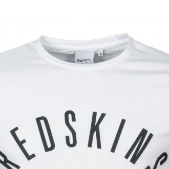 Tee-shirt col rond Redskins Malcom en coton stretch blanc floqué