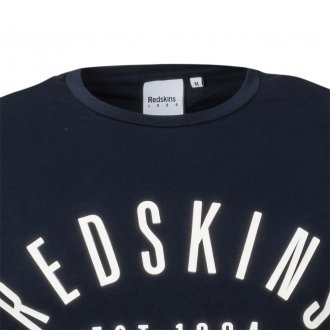 Tee-shirt col rond Redskins Malcom en coton stretch bleu marine floqué